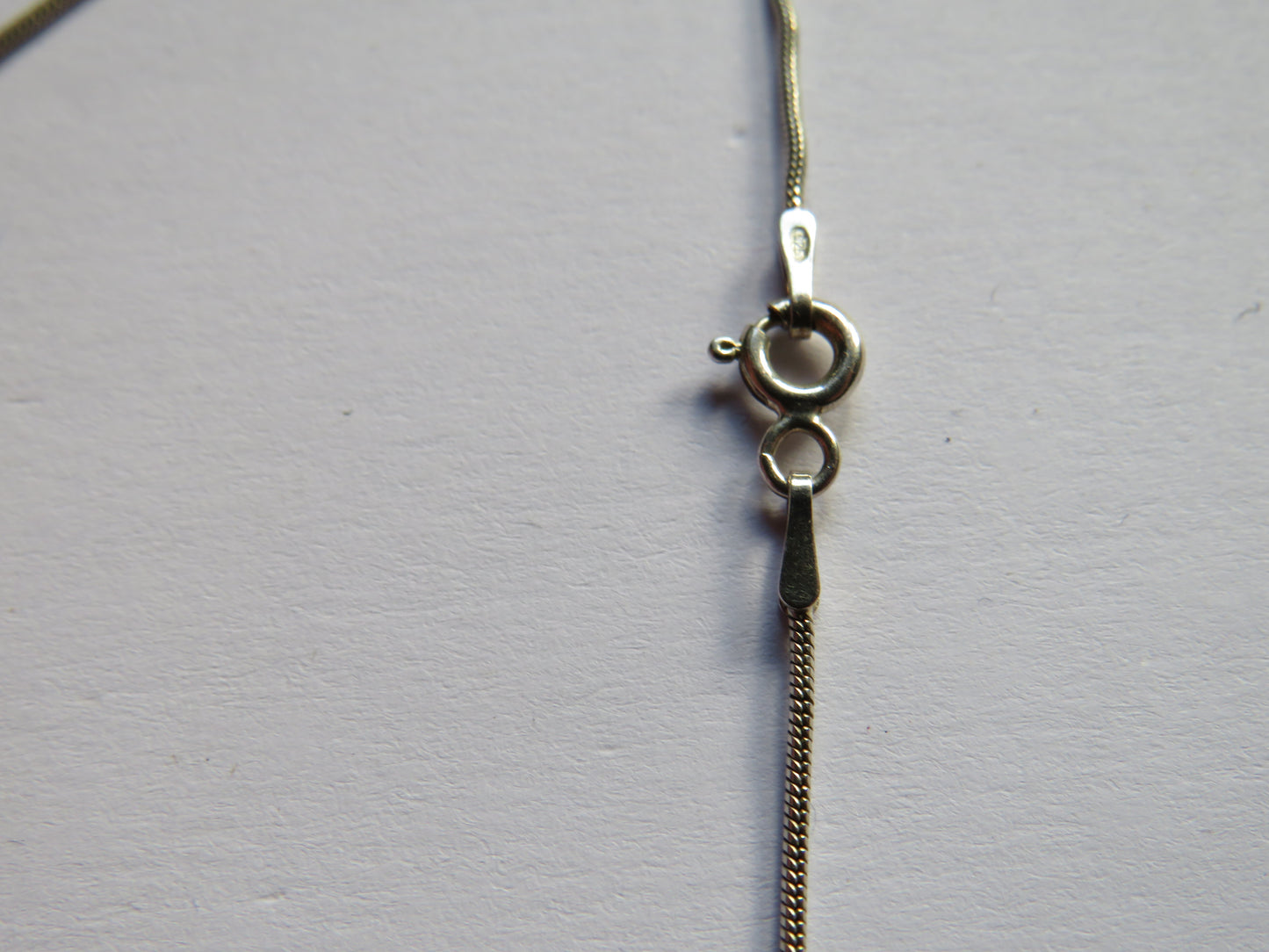 Stylish Ladies Sterling Silver Necklace & Purple Stone Pendant