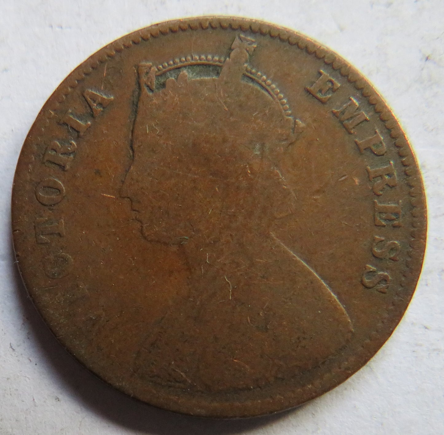 1891 Queen Victoria India 1/4 Quarter Anna Coin