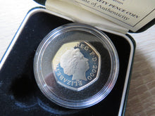 Load image into Gallery viewer, 2000 Silver Proof 50p Coin Commemorating 150 Years of Public Libraries
