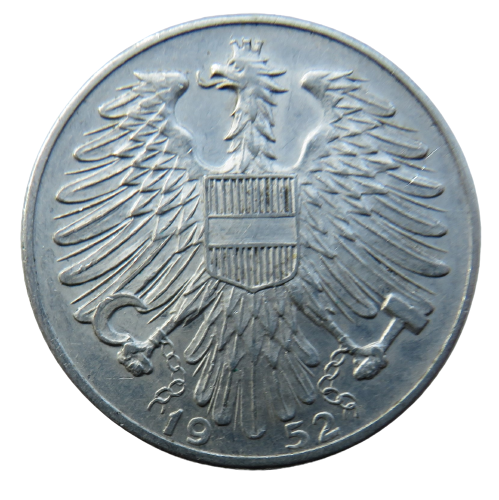 1952 Austria 5 Schilling Coin