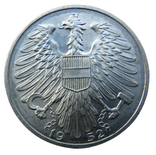 Load image into Gallery viewer, 1952 Austria 5 Schilling Coin

