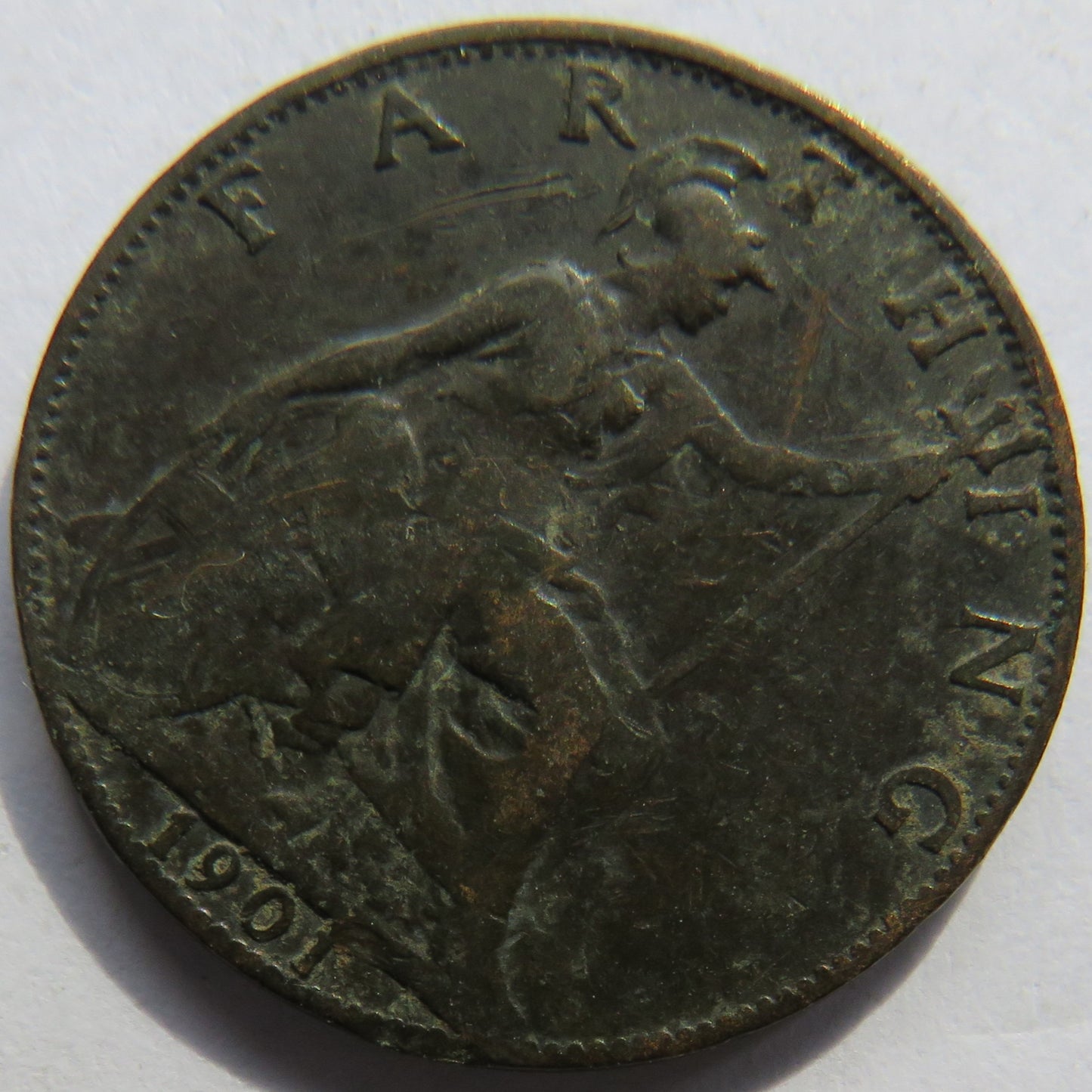 1901 Queen Victoria Farthing Coin - Great Britain