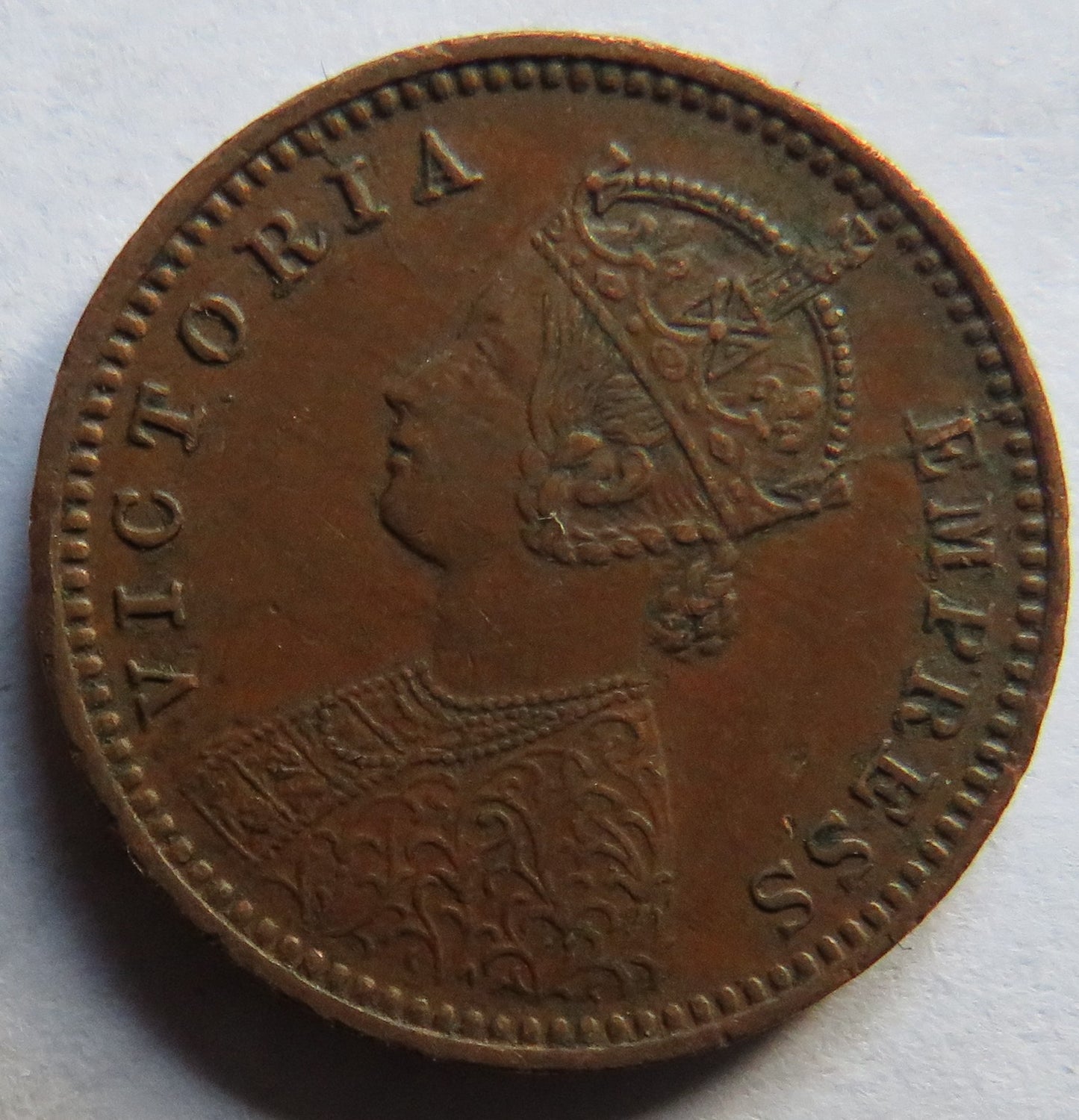 1893 Queen Victoria India 1/12th Anna Coin
