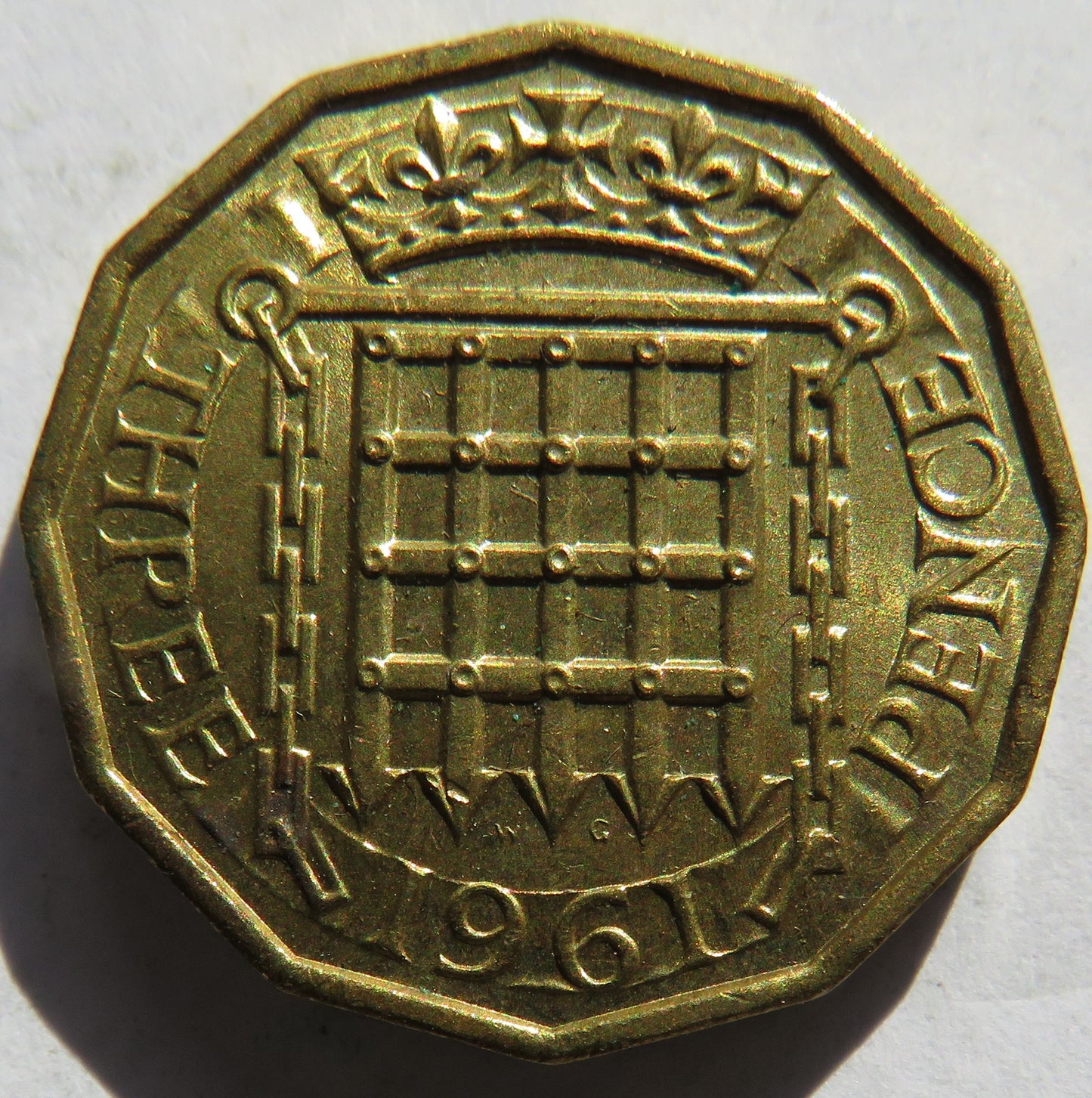 1961 Queen Elizabeth II Brass Threepence Coin In High Grade