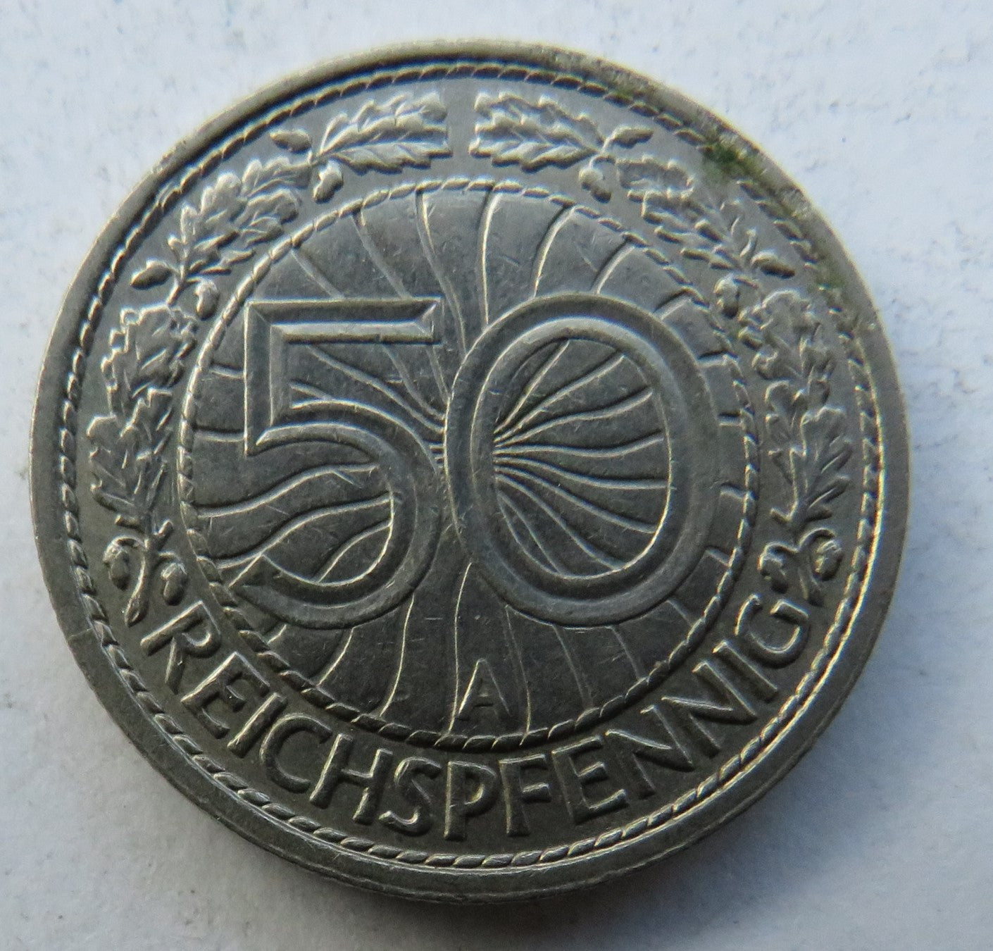 1928-A Germany Weimar Republic 50 Reichspfennig Coin