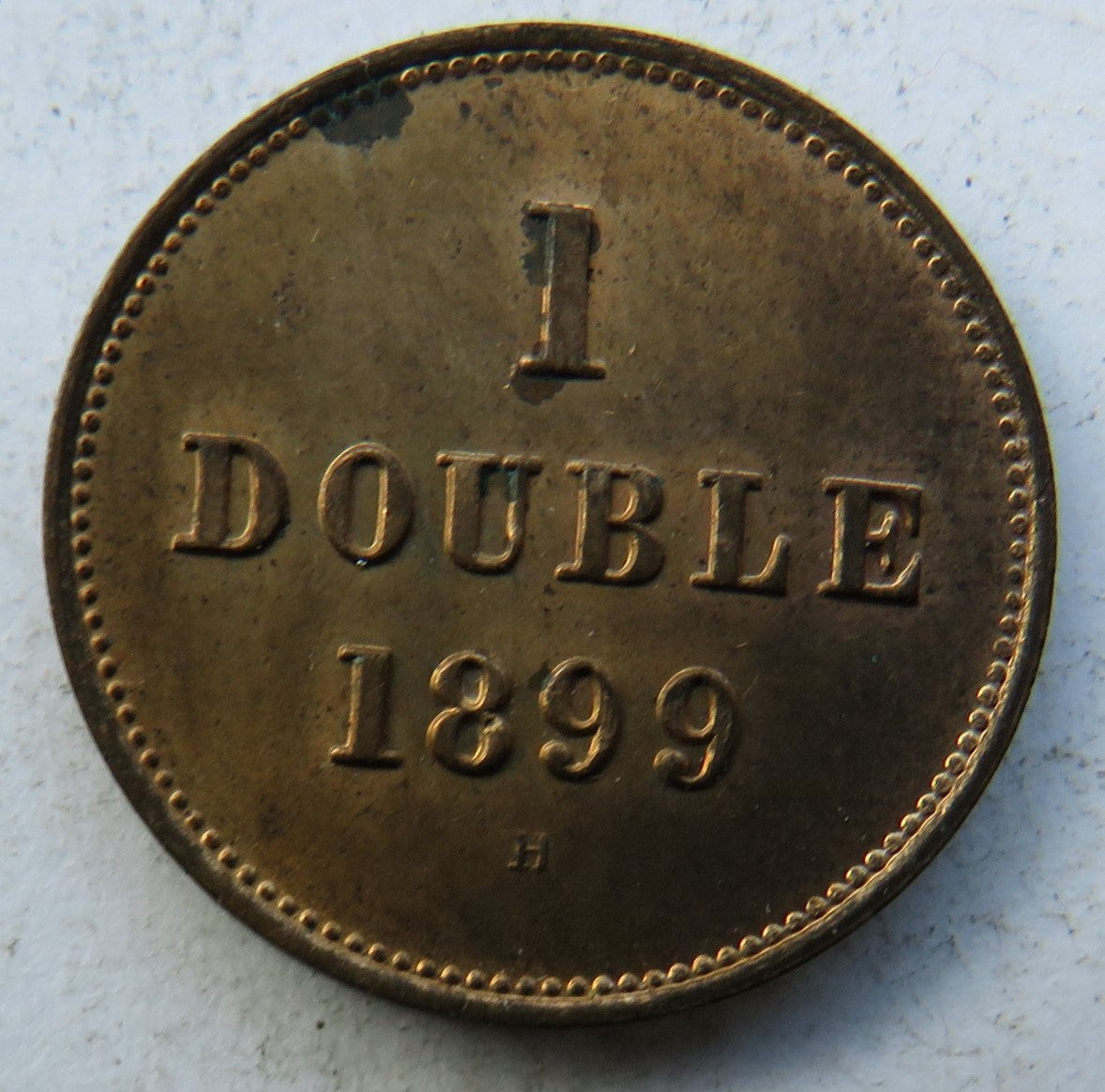 1899-H Guernsey One Double Coin In High Grade