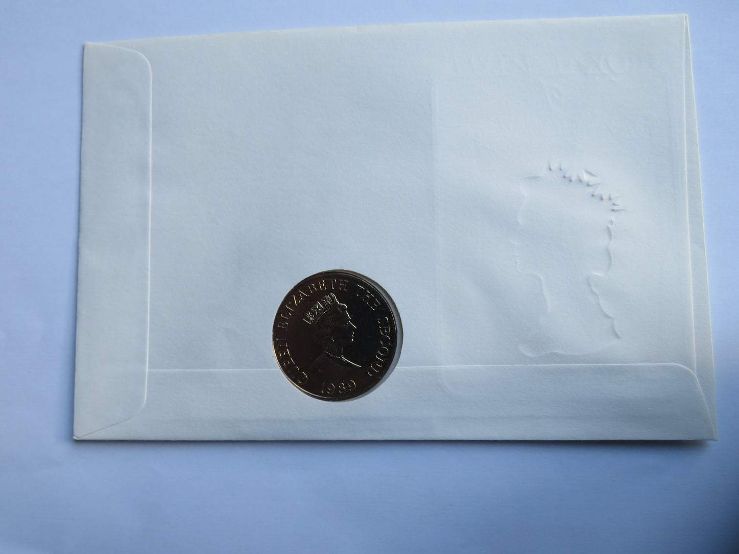 1989 Jersey £2 Two Pound Coin Cover Royal Visit of Queen Elizabeth II