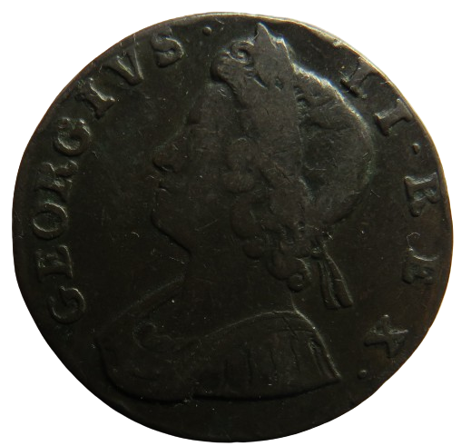 1732 King George II Halfpenny Coin - Great Britain
