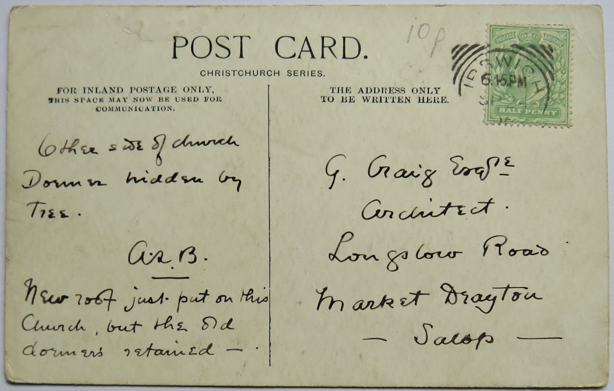 Vintage Postcard of St Nicholas Church, Ipswich