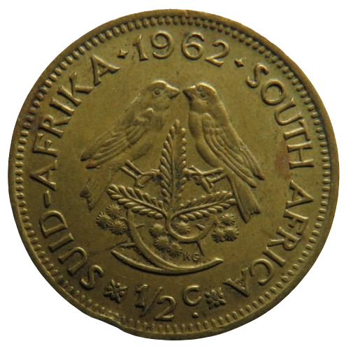 1962 South Africa Half Cent Coin