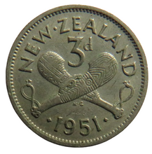 Load image into Gallery viewer, 1951 King George VI New Zealand Threepence Coin
