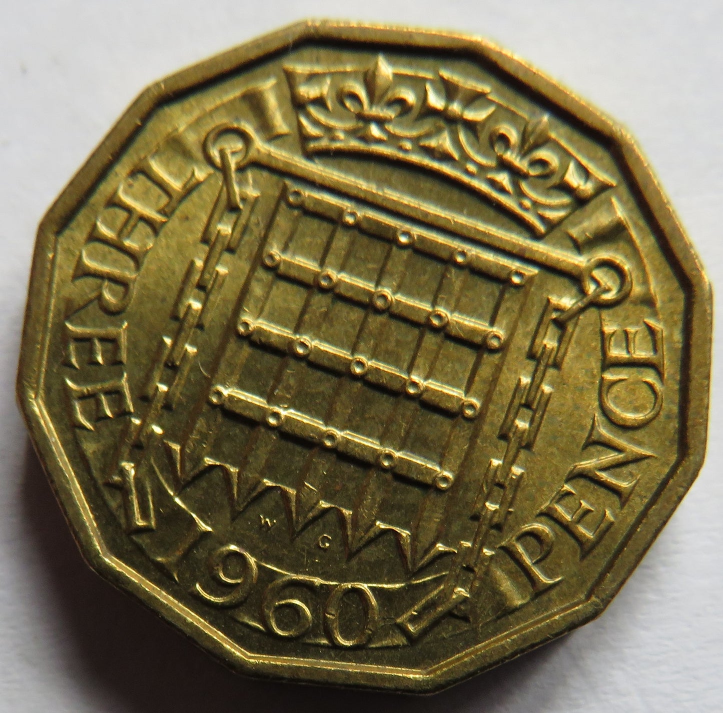 1960 Queen Elizabeth II Brass Threepence Coin In High Grade