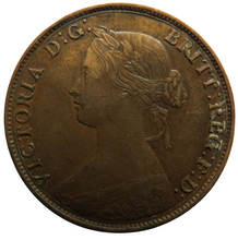 Load image into Gallery viewer, 1861 Queen Victoria Bun Head Halfpenny Coin - Great Britain
