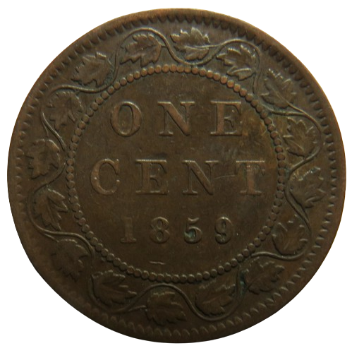 1859 Queen Victoria Canada One Cent Coin