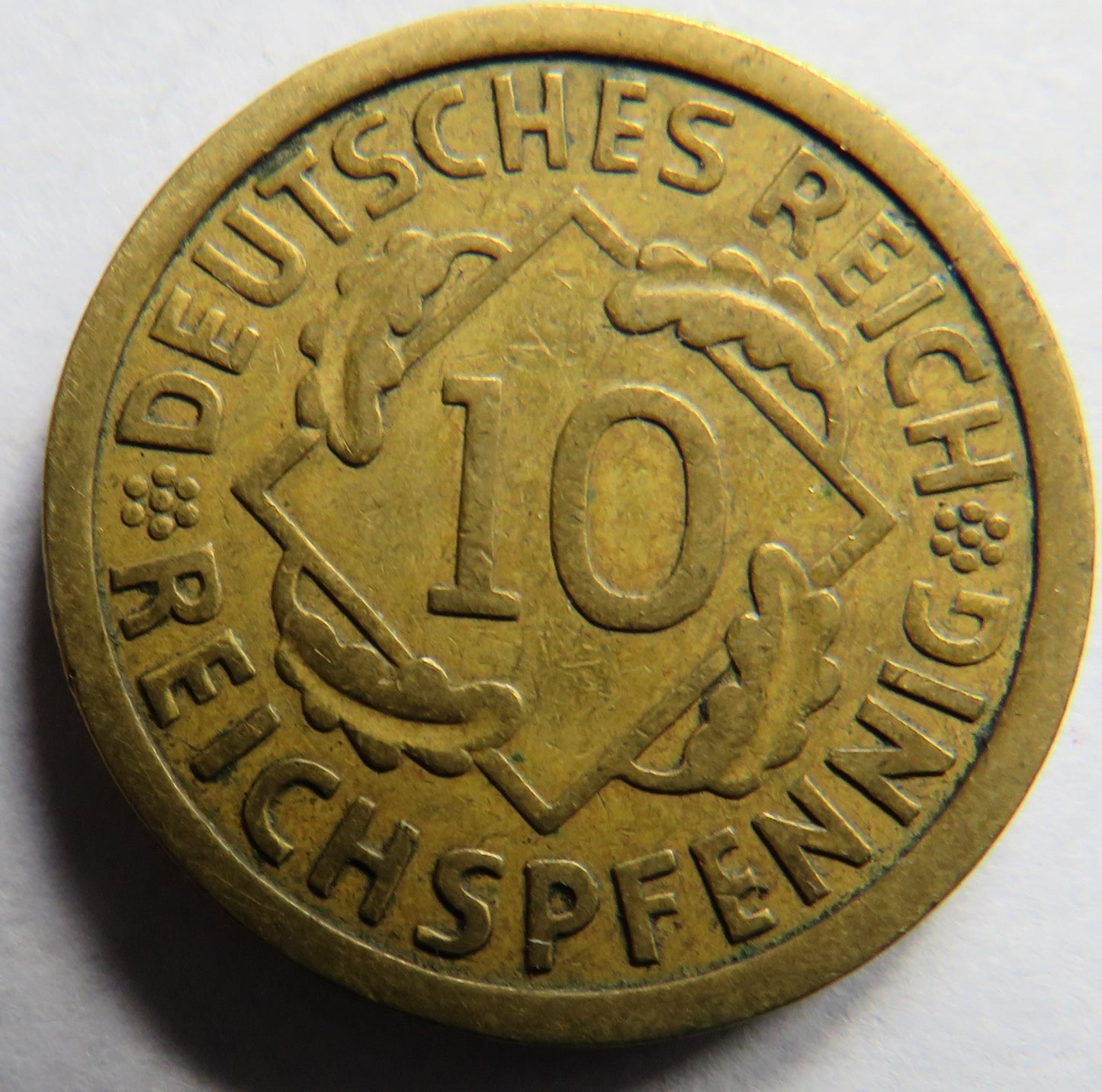 1924-A Germany Weimar Republic 10 Reichspfennig Coin