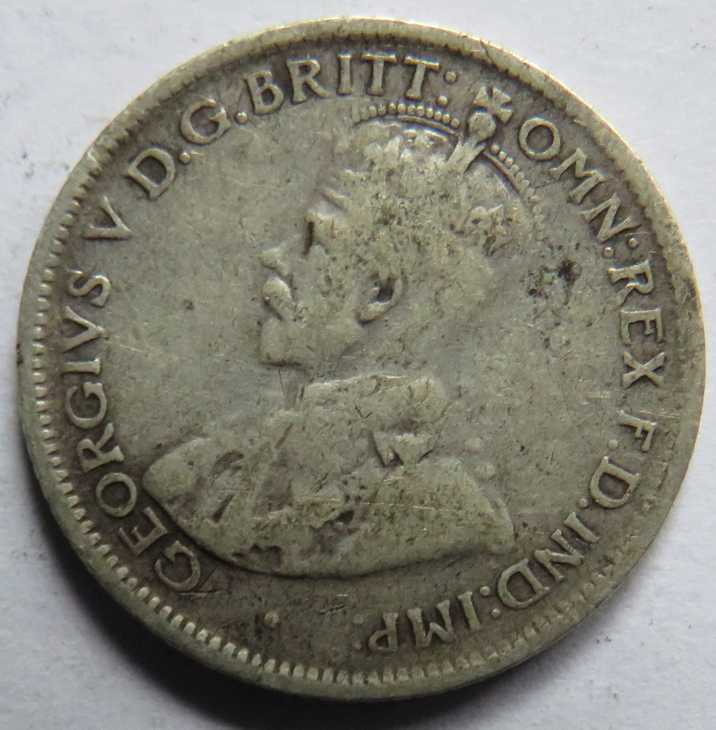 1927 King George V Australia Silver Sixpence Coin