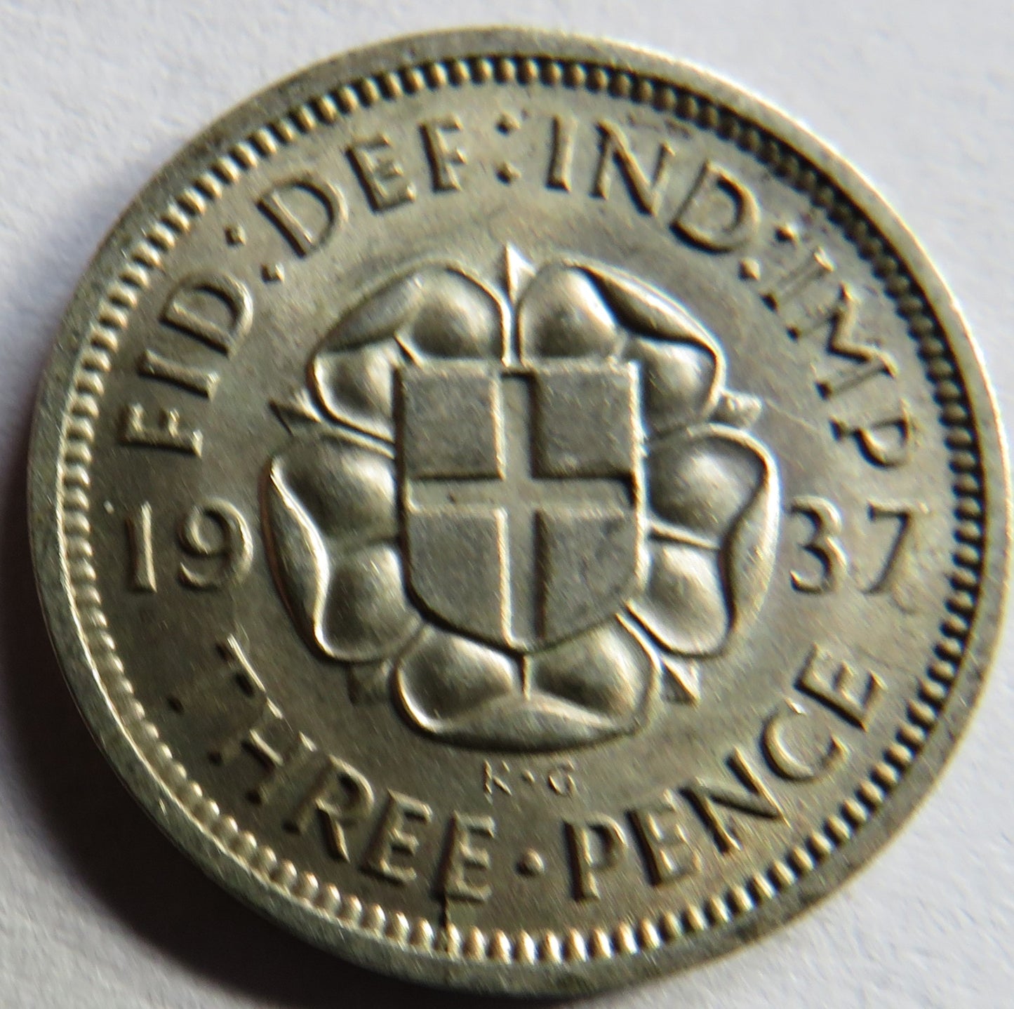 1937 King George VI Silver Threepence Coin In Higher Grade