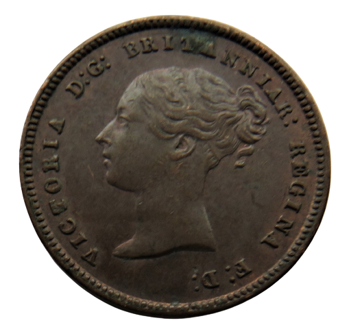1844 Queen Victoria 1/2 Half-Farthing Coin - Great Britain
