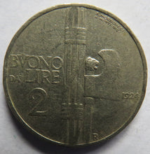 Load image into Gallery viewer, 1924 Italy 2 Lire Coin
