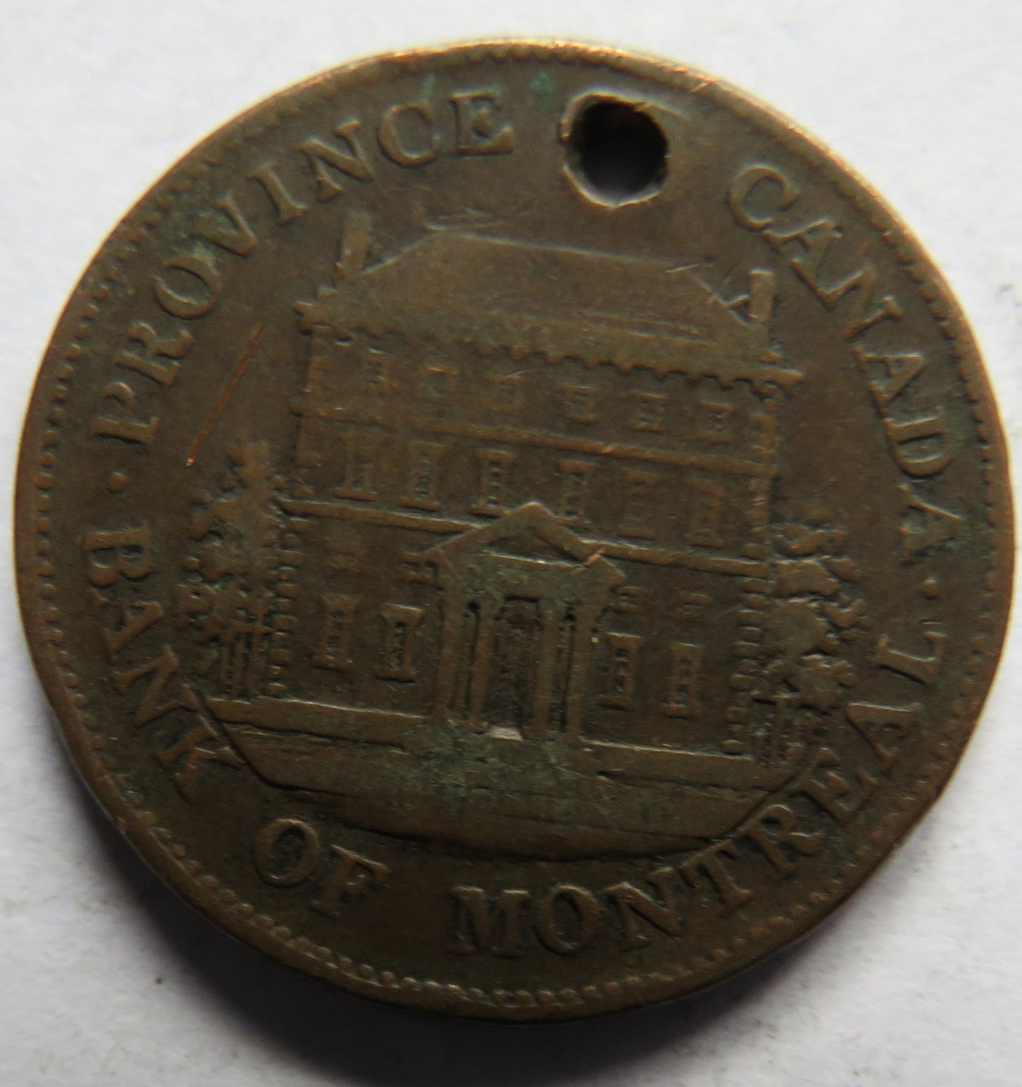 1844 Province Of Canada Bank Of Montreal Halfpenny Bank Token
