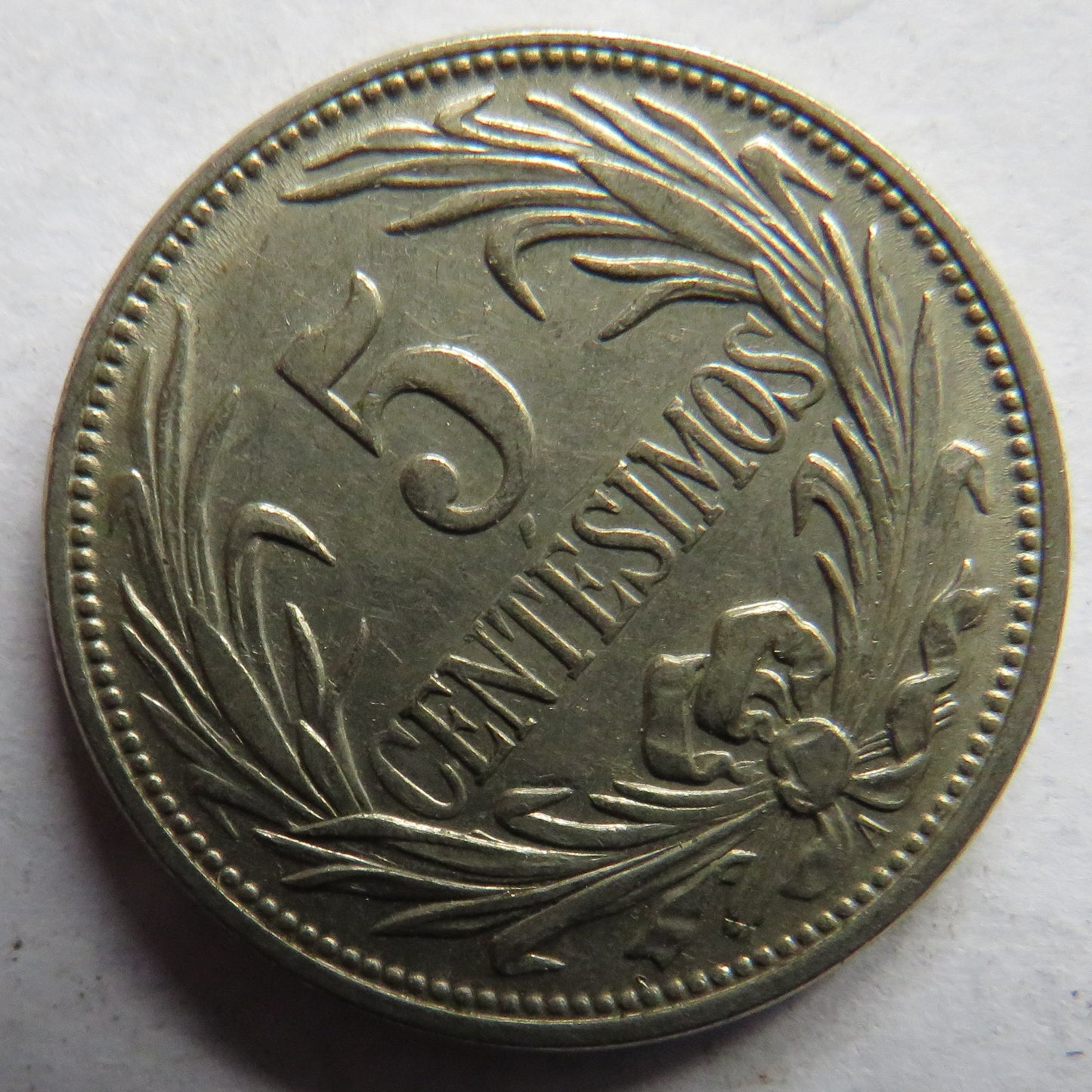 1936 Uruguay 5 Centimos Coin