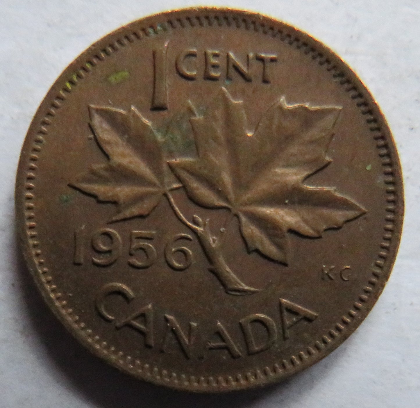 1956 Queen Elizabeth II Canada One Cent Coin
