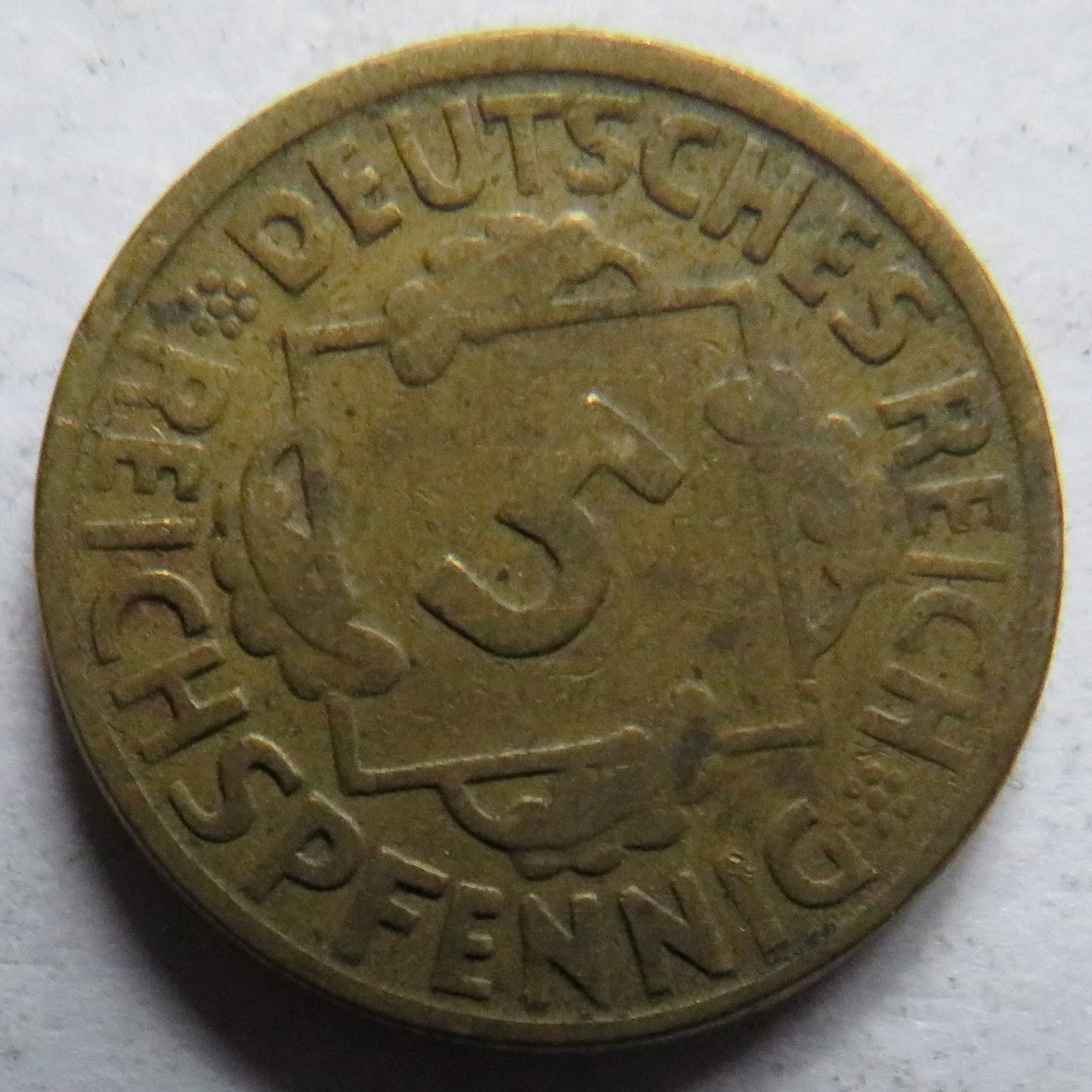 1924-J Germany 5 Reichspfennig Coin