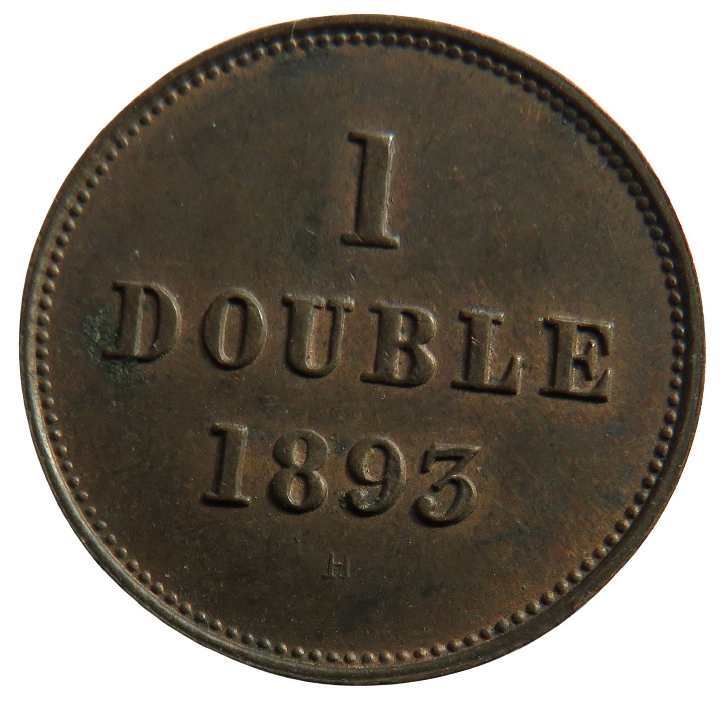 1893 Guernsey One Double Coin