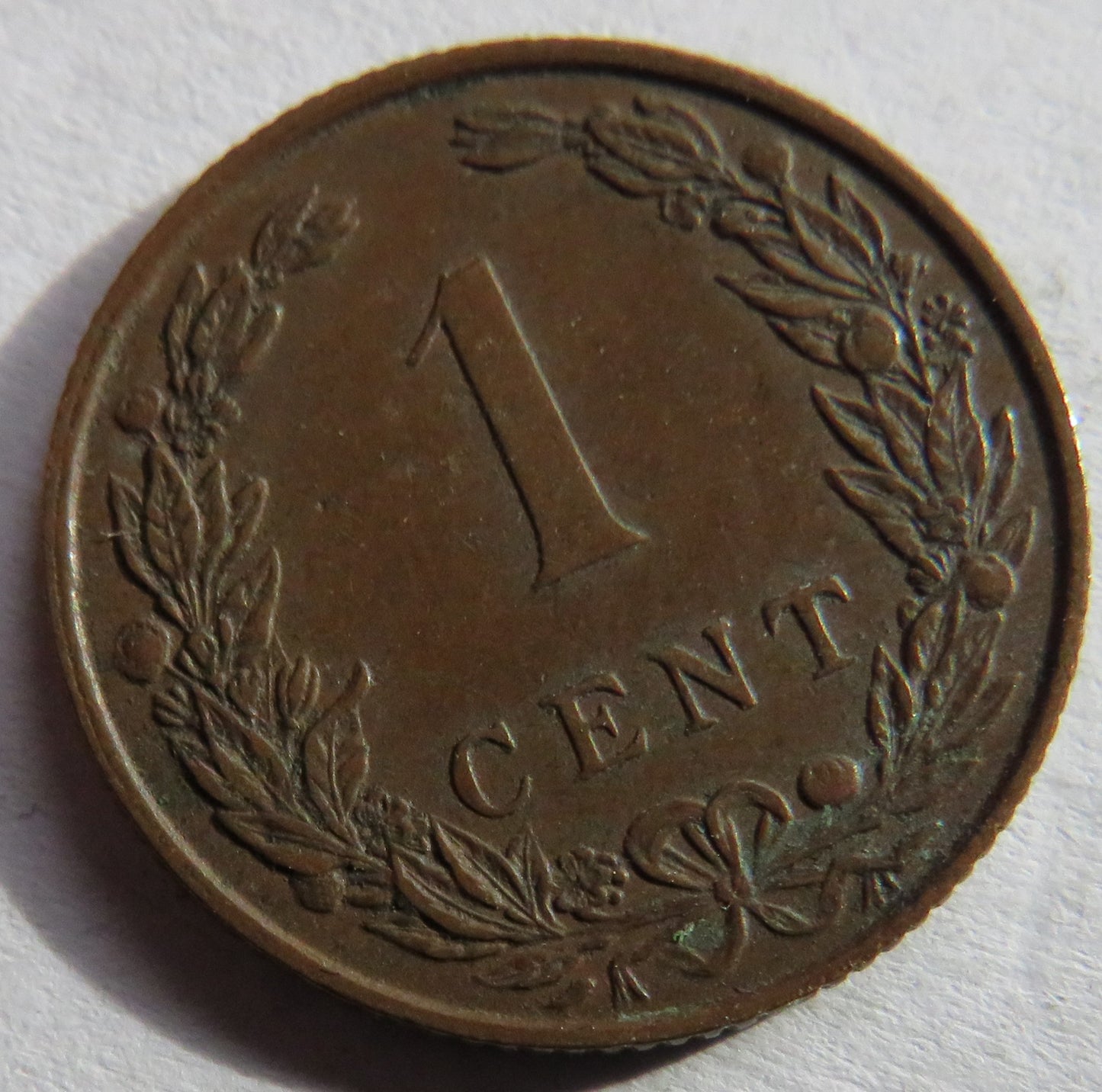 1906 Netherlands One Cent Coin