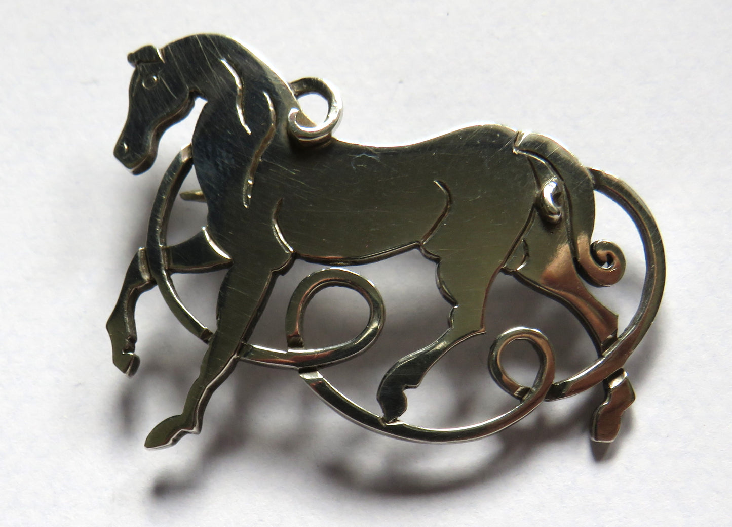 Vintage Sterling Silver "Celtic Beastie Horse " Brooch By Peter Roberts Edinburgh 1996 Hallmarks