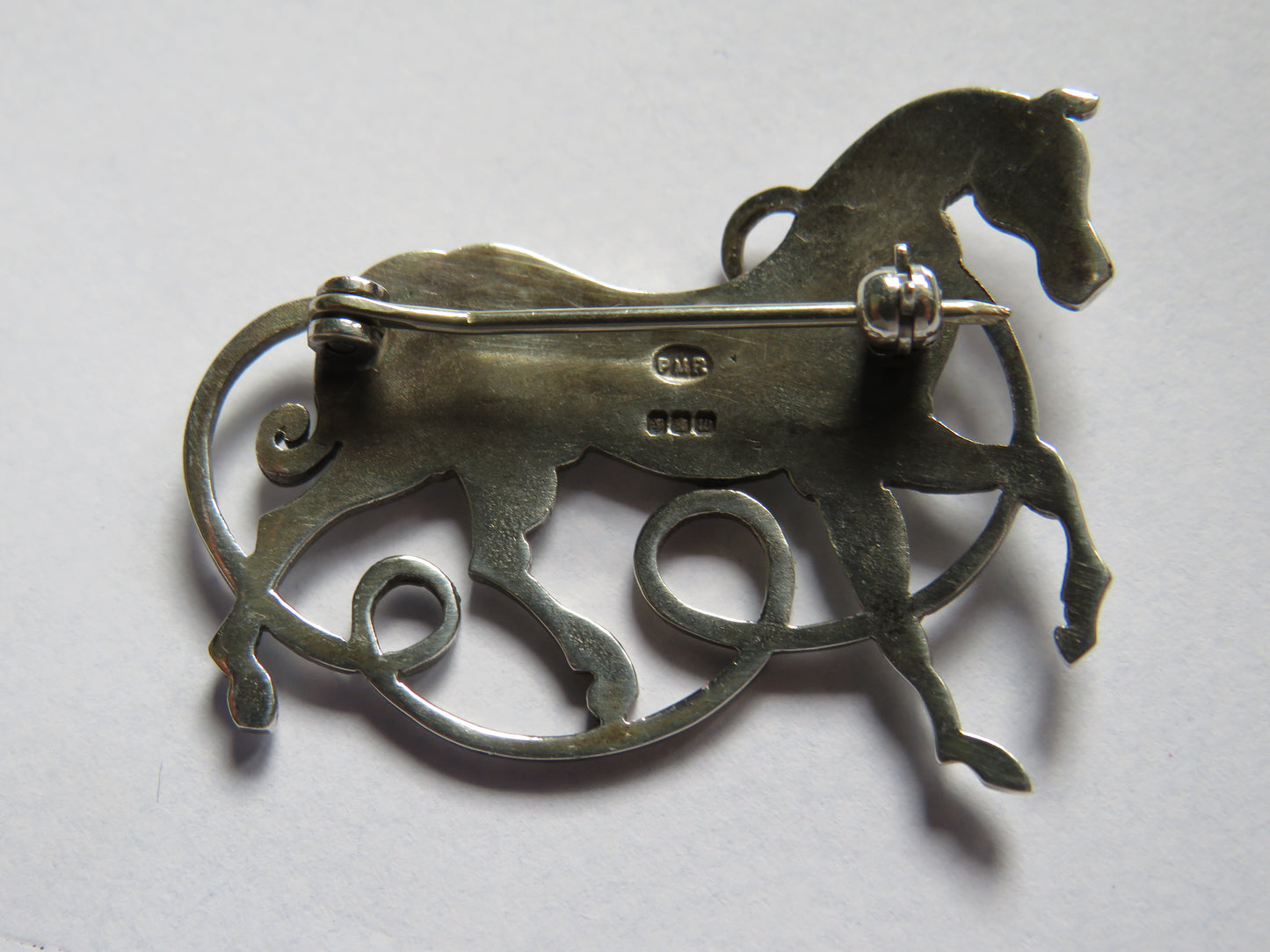 Vintage Sterling Silver "Celtic Beastie Horse " Brooch By Peter Roberts Edinburgh 1996 Hallmarks