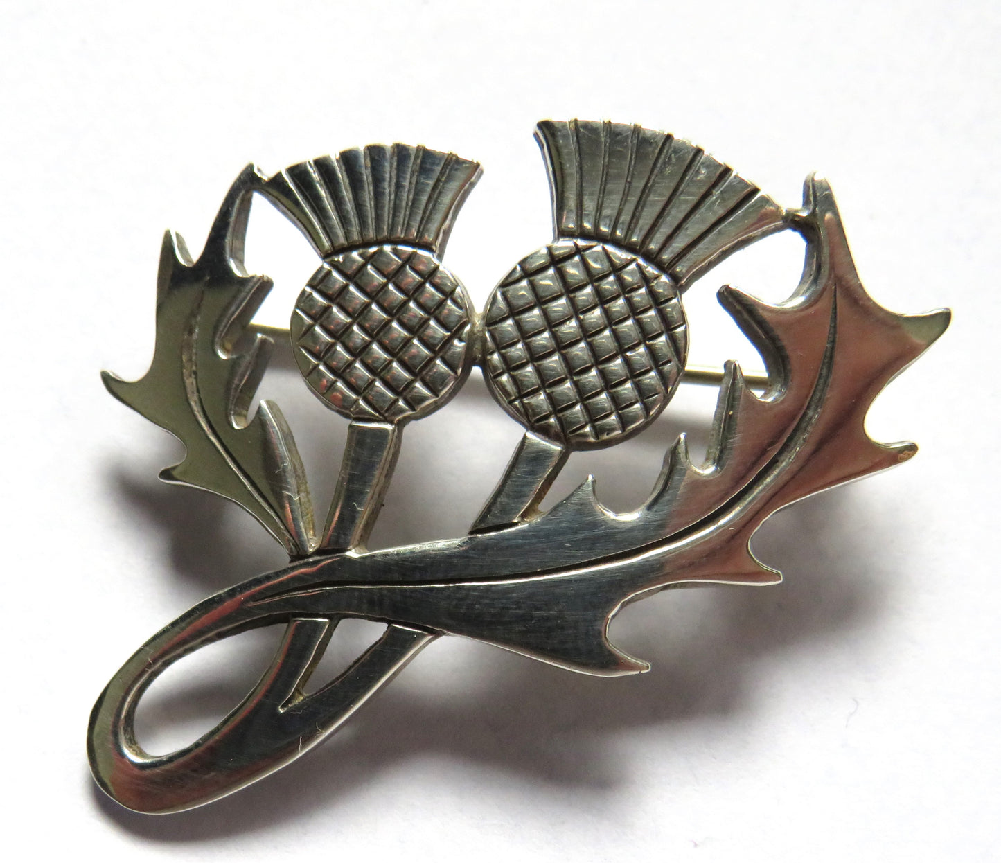 Sterling Silver Scottish Thistle Brooch By Malcolm Gray Ortak