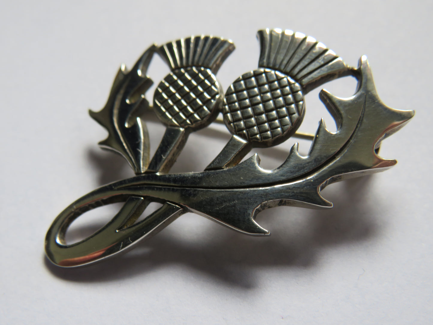 Sterling Silver Scottish Thistle Brooch By Malcolm Gray Ortak