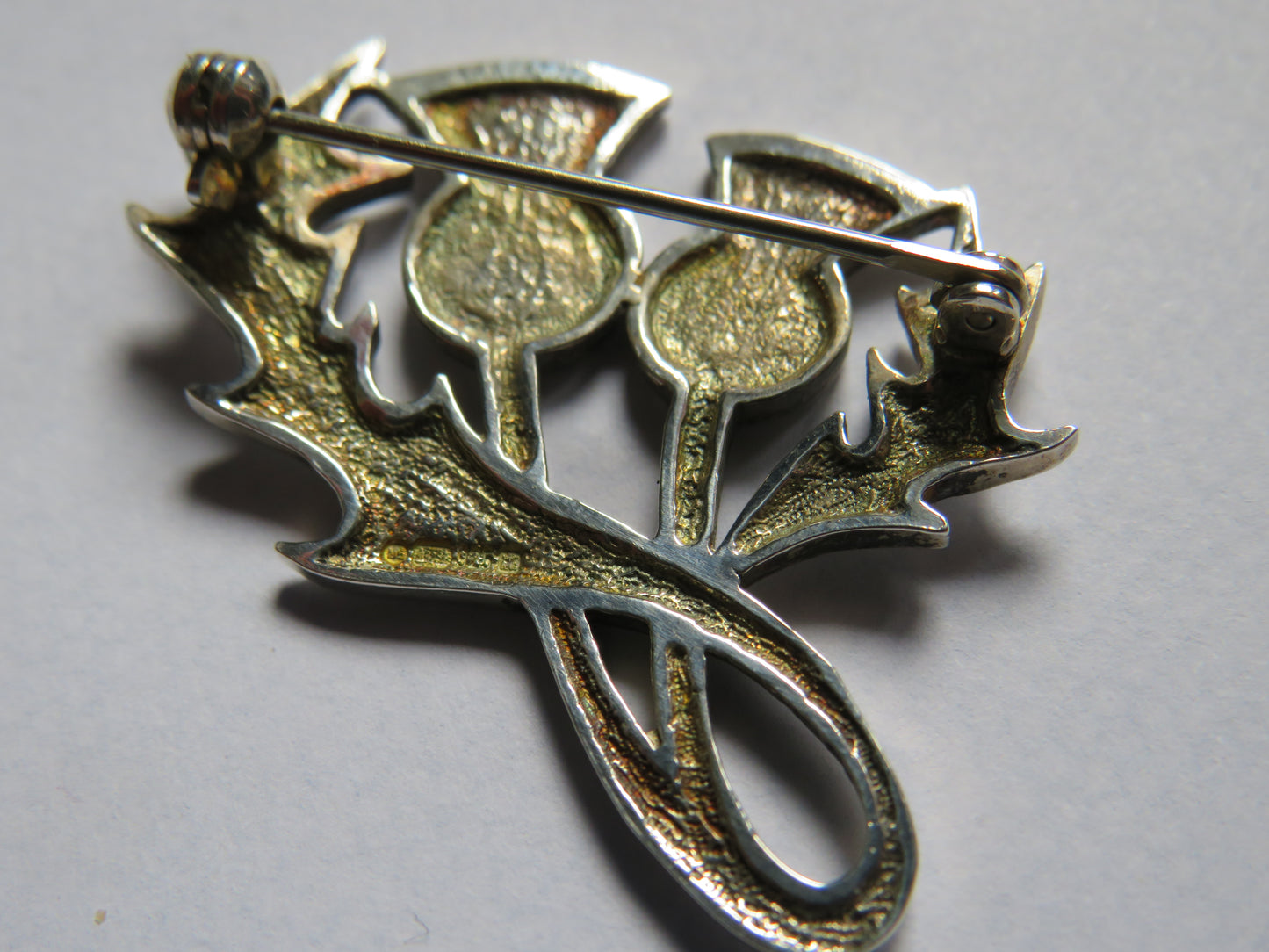 Sterling Silver Scottish Thistle Brooch By Malcolm Gray Ortak