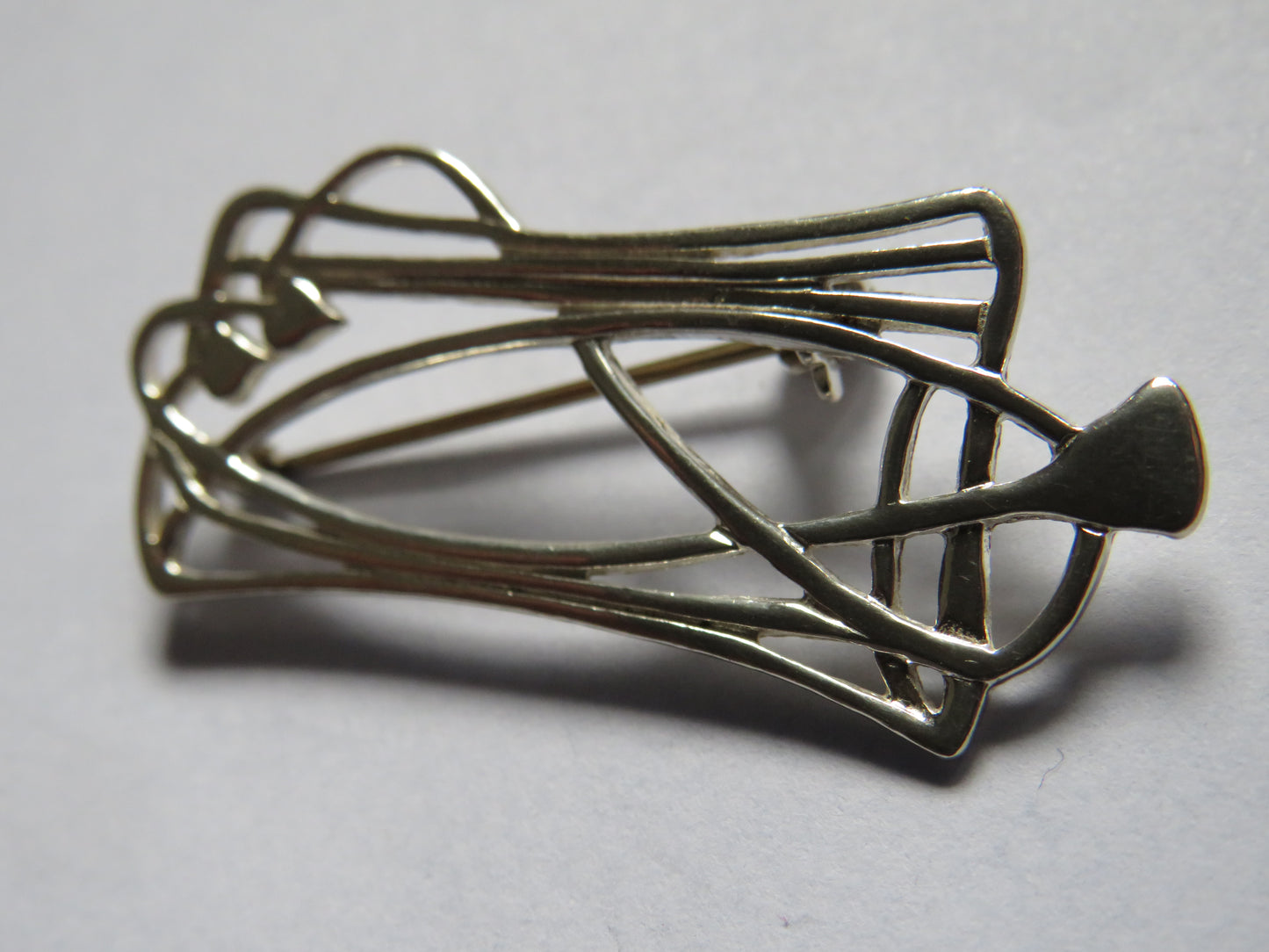 Vintage Sterling Silver Ladies Brooch In Mackintosh Style