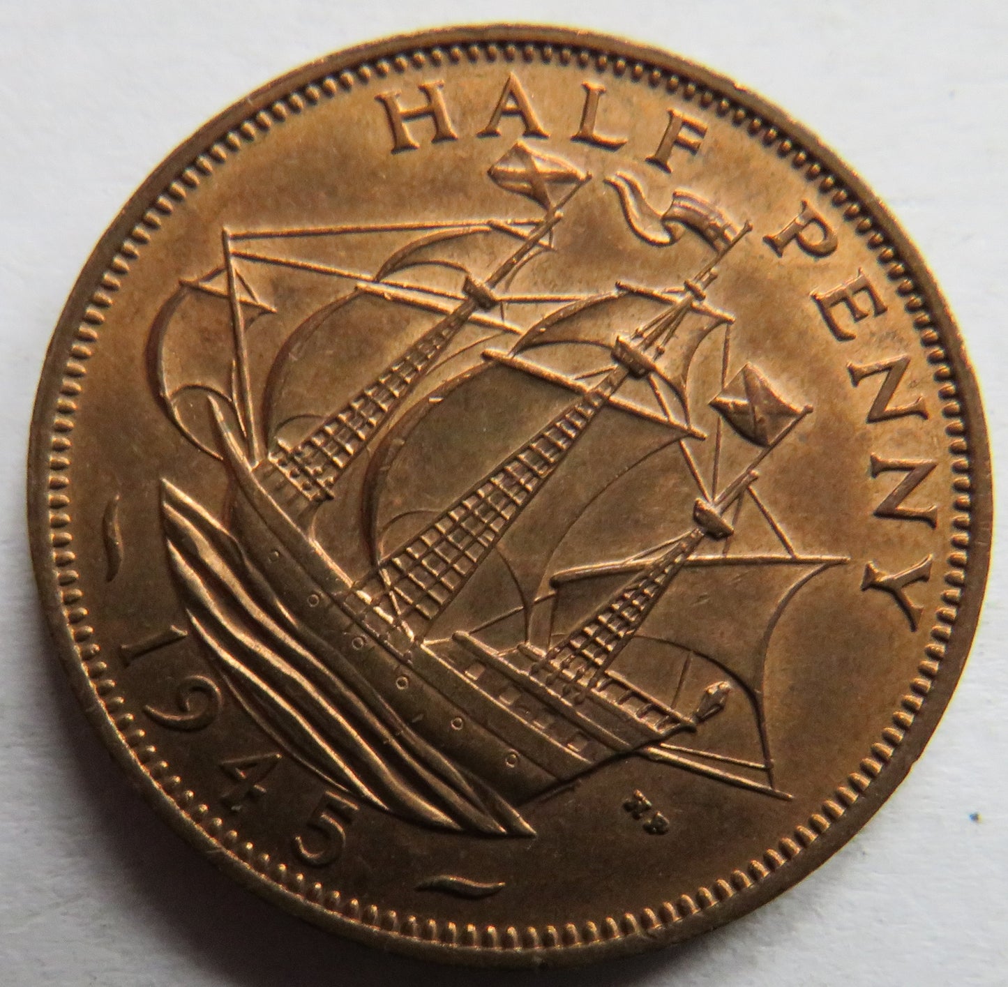 1945 King George VI Halfpenny Coin In High Grade - Great Britain