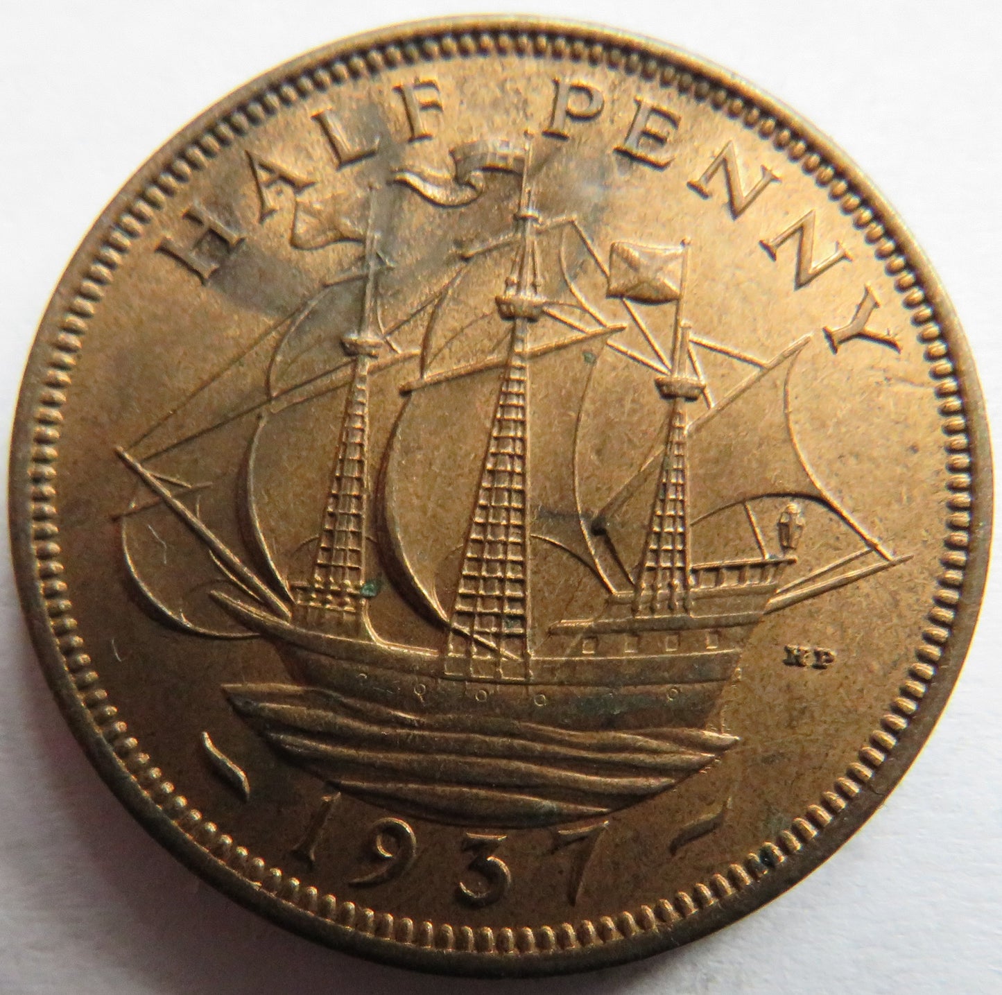 1937 King George VI Halfpenny Coin In High Grade - Great Britain
