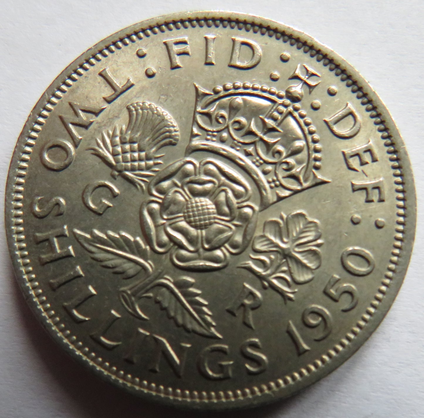 1950 King George VI Florin / Two Shilling Coin Higher Grade