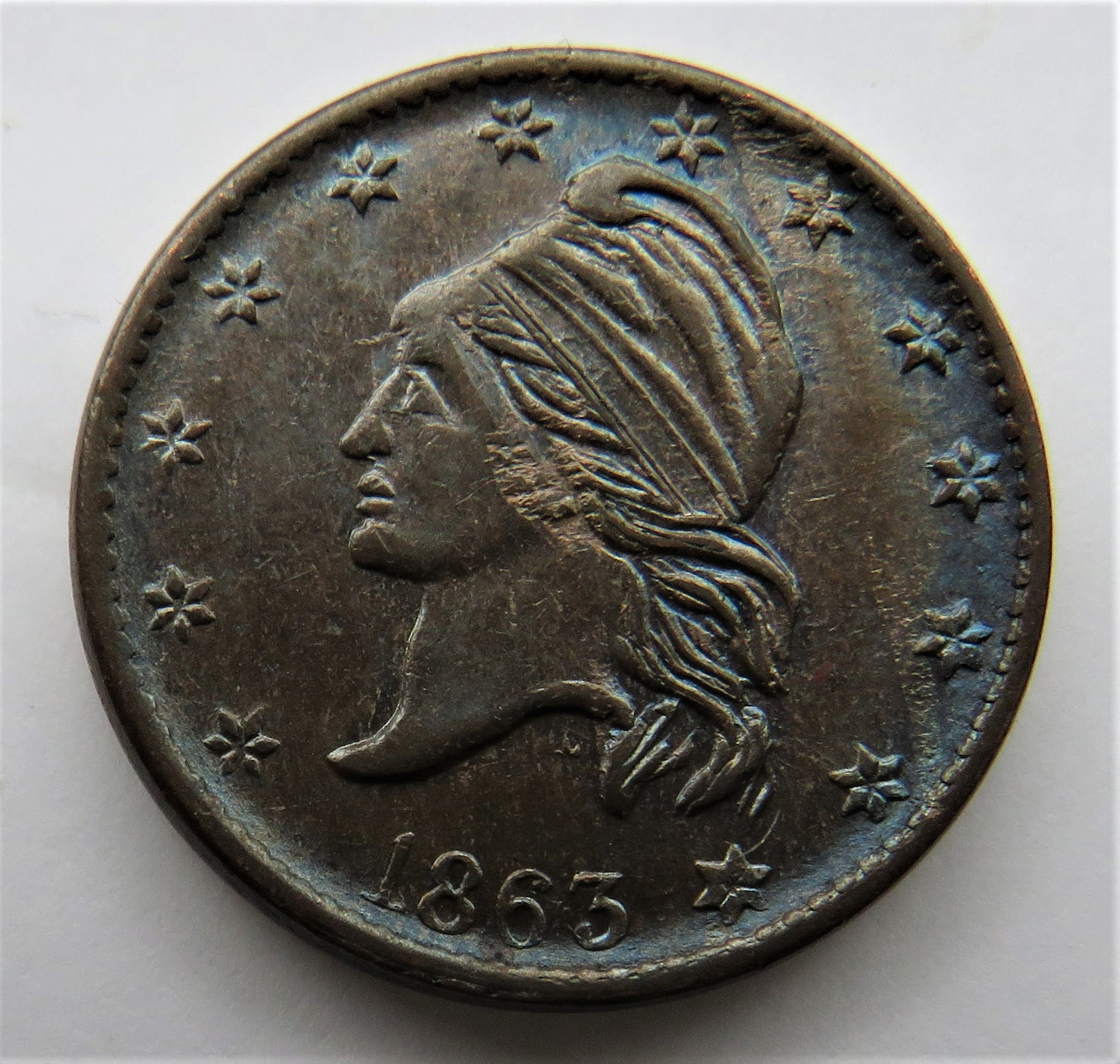 1863 USA Civil War Token Flags, Cannon, Drum