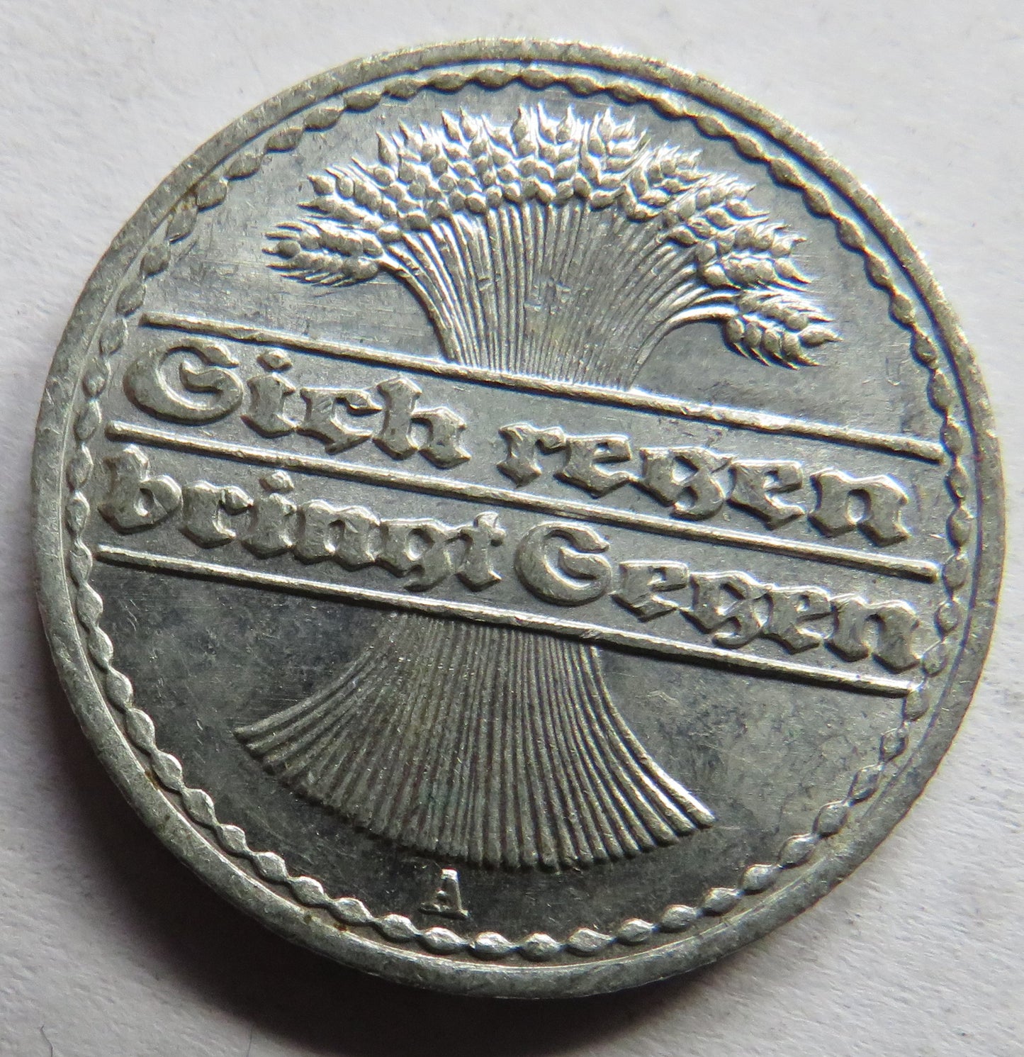 1921-A Germany - Weimar Republic 50 Pfennig Coin