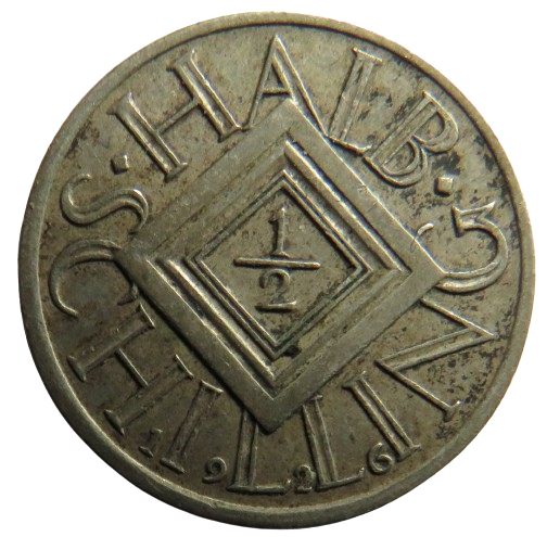 1926 Austria Silver 1/2 Schilling Coin
