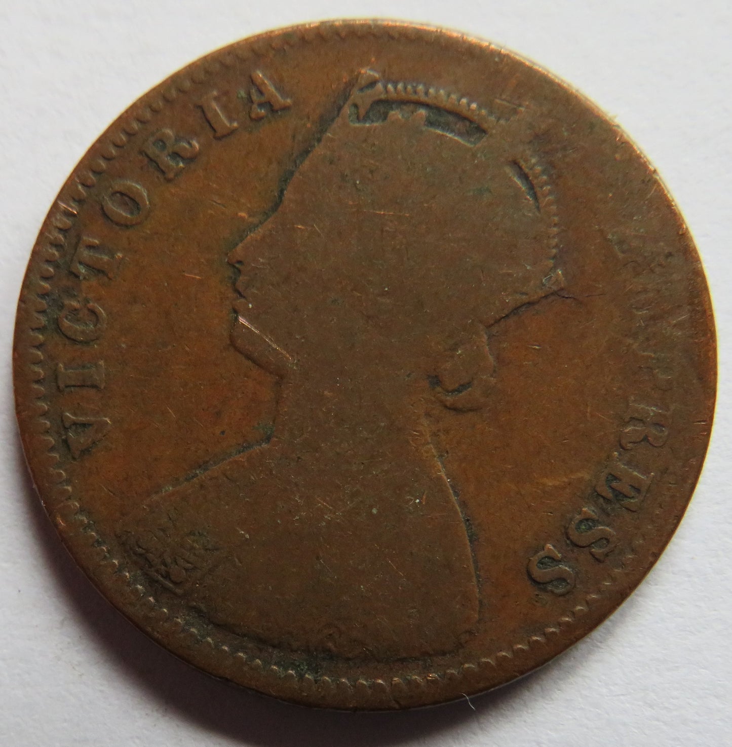 1894 Queen Victoria India 1/4 Anna Coin