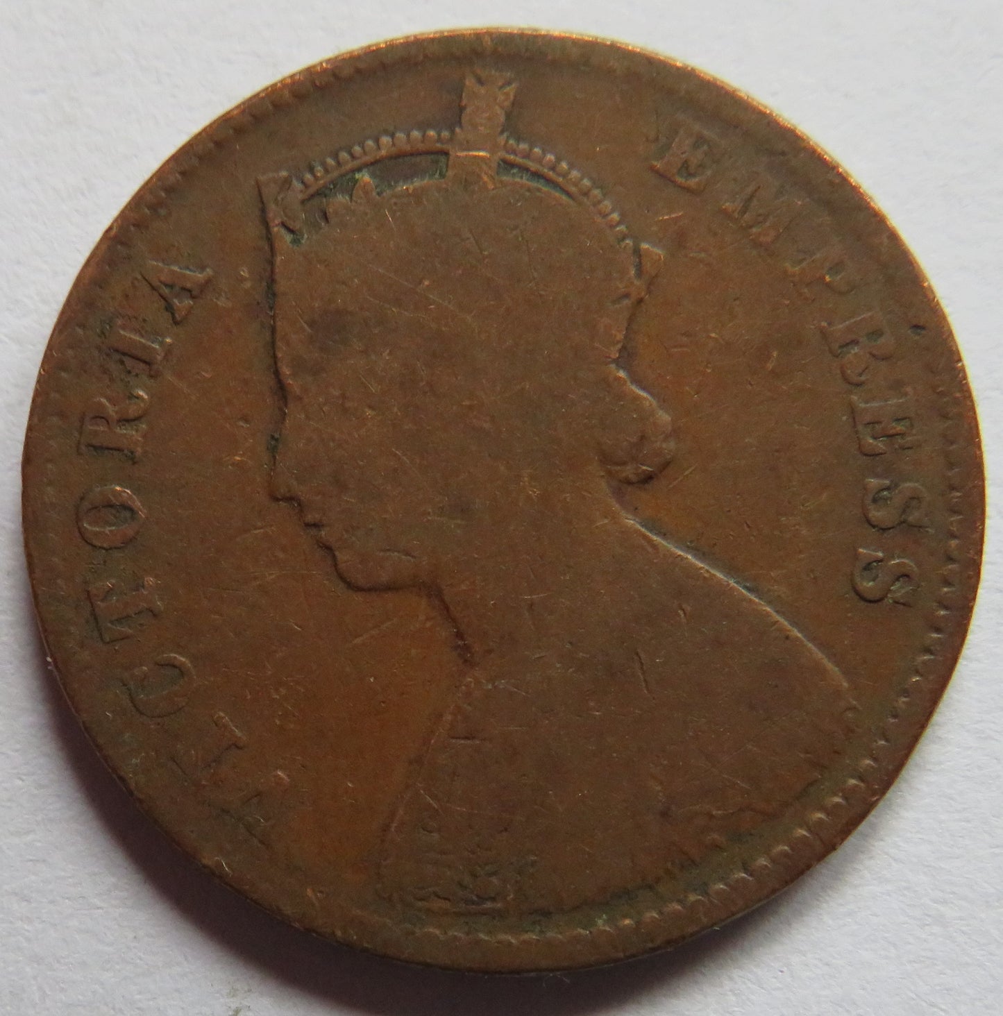 1896 Queen Victoria India 1/4 Anna Coin
