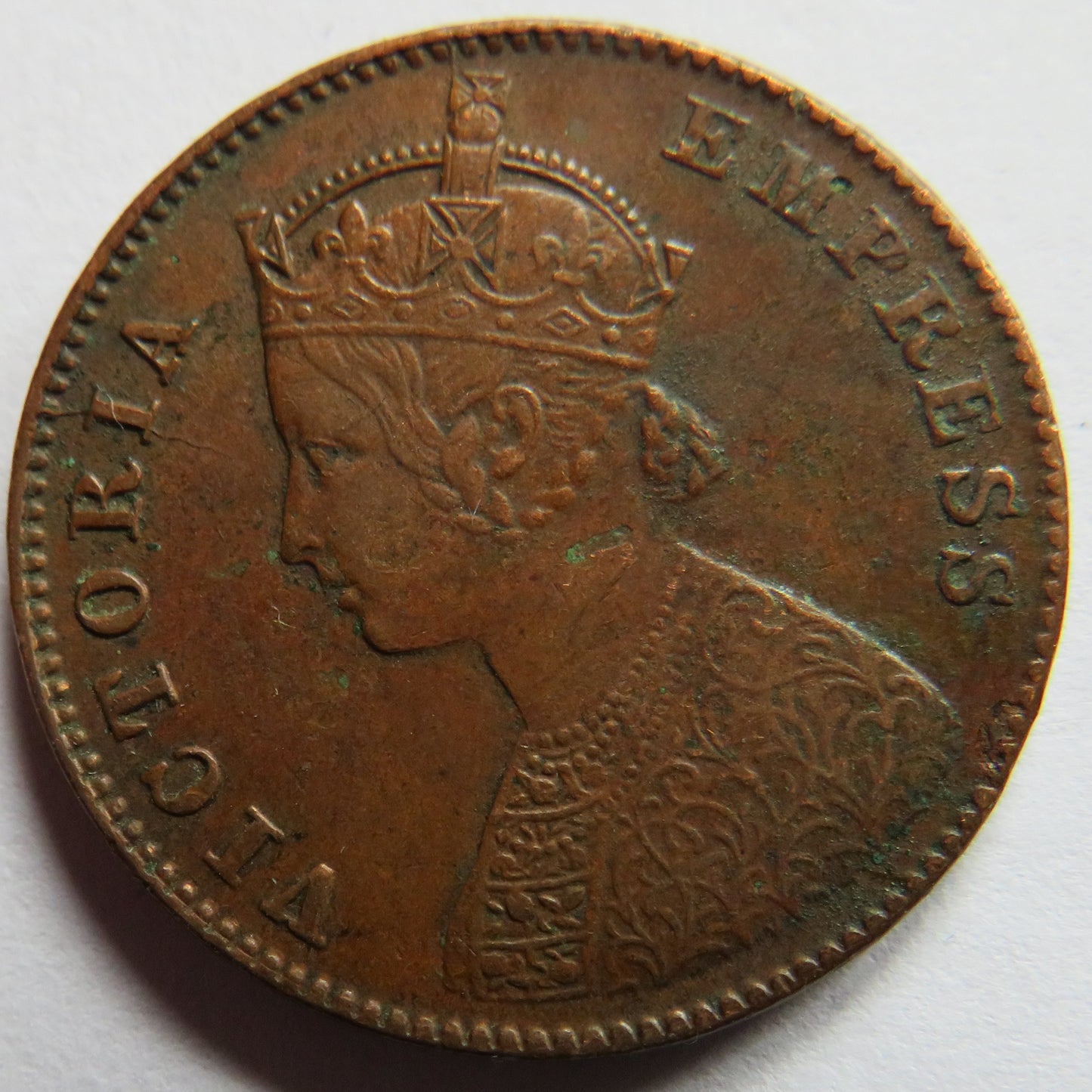 1900 Queen Victoria India 1/4 Anna Coin