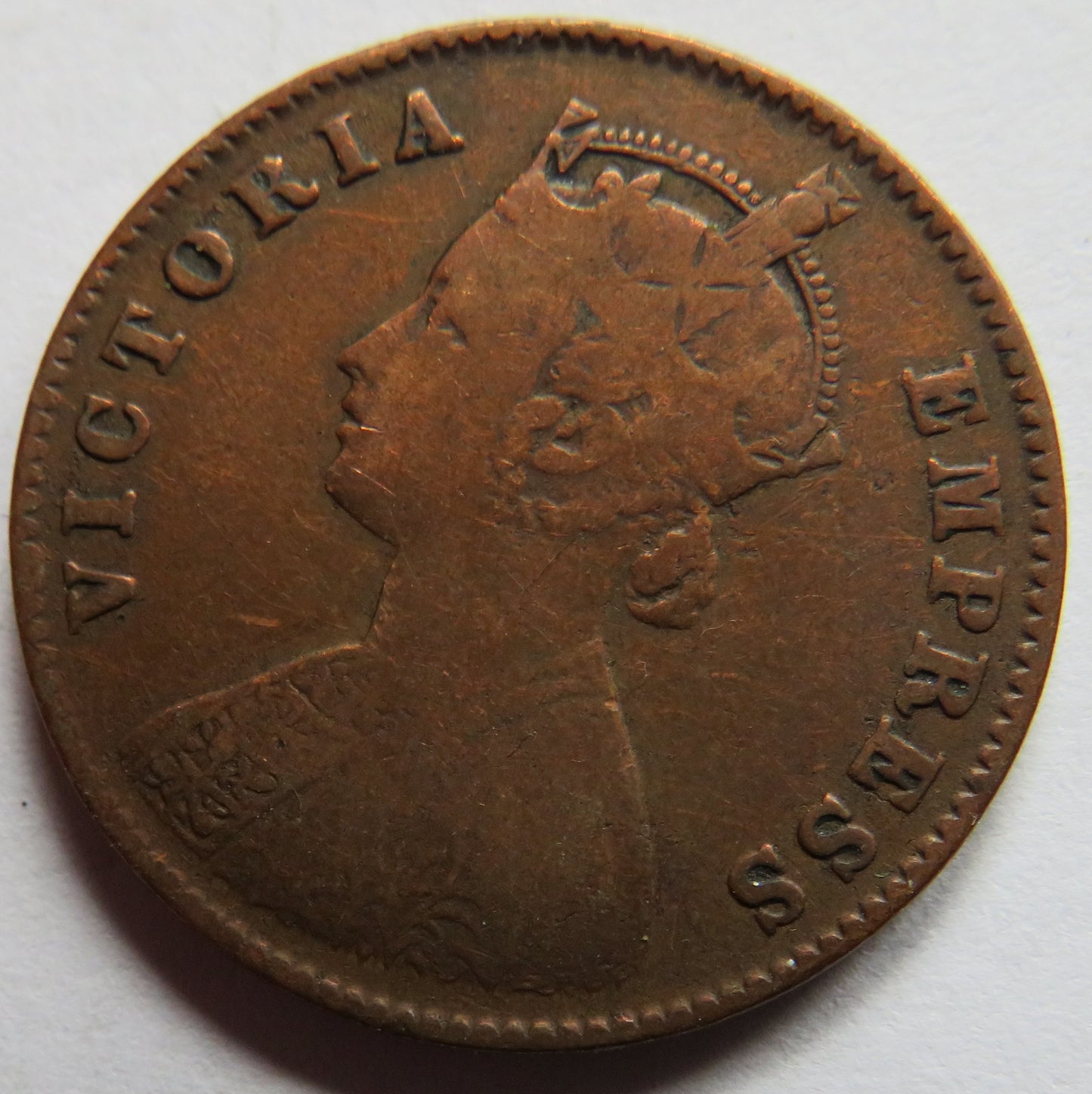 1897 Queen Victoria India 1/4 Anna Coin