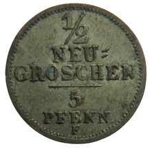 Load image into Gallery viewer, 1856 German States Saxony-Albertine 1/2 Neu-Groschen Coin
