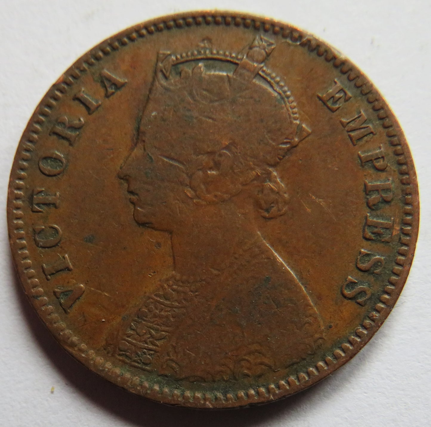 1893 Queen Victoria India 1/4 Anna Coin