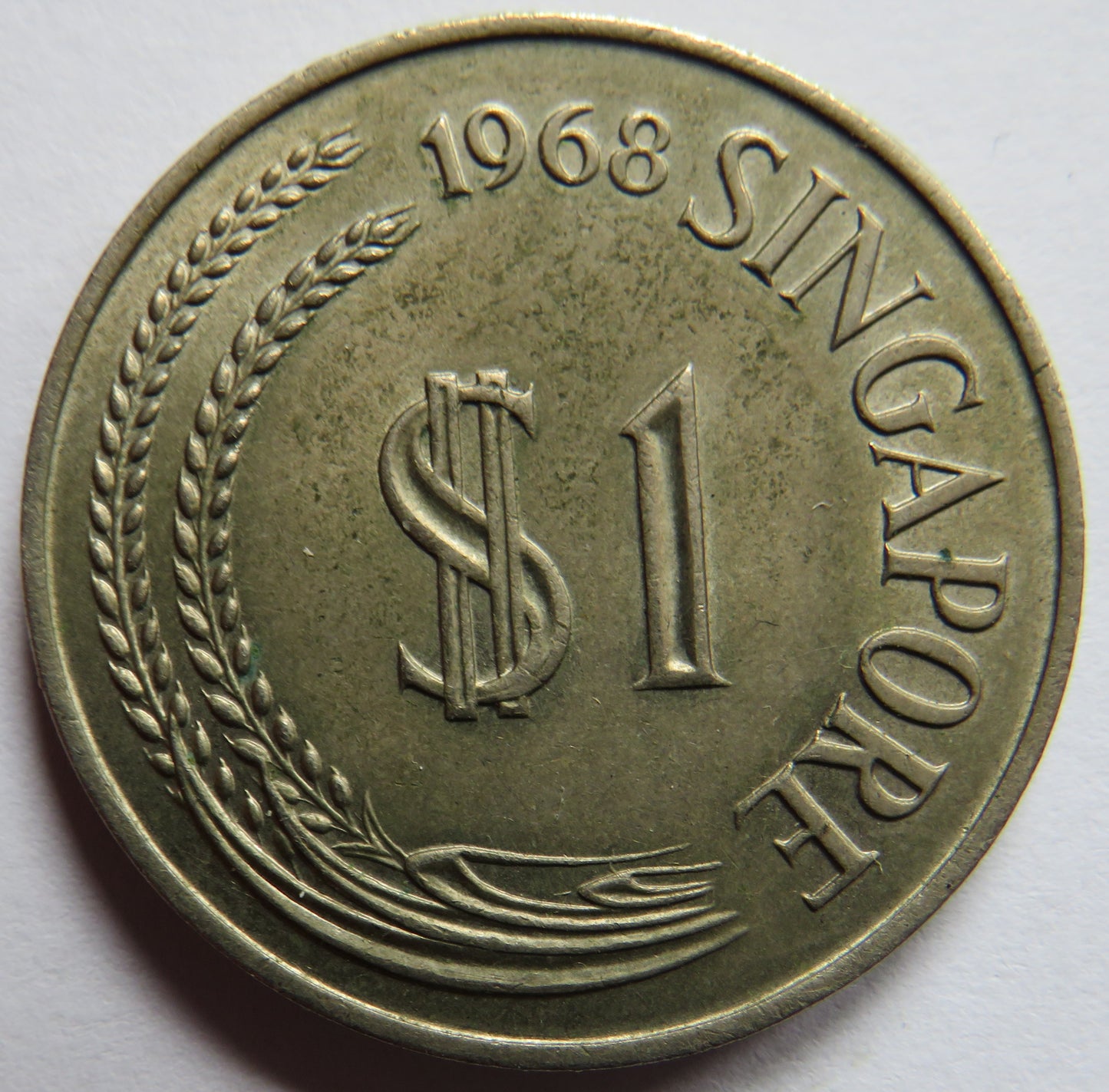 1968 Singapore $1 One Dollar Coin