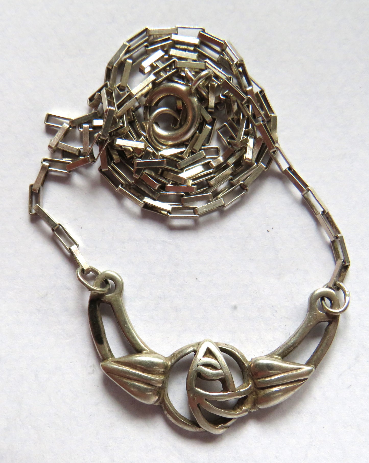 Sterling Silver Ladies Necklace By Carrick Jewellery In Style of Charles Rennie Mackintosh
