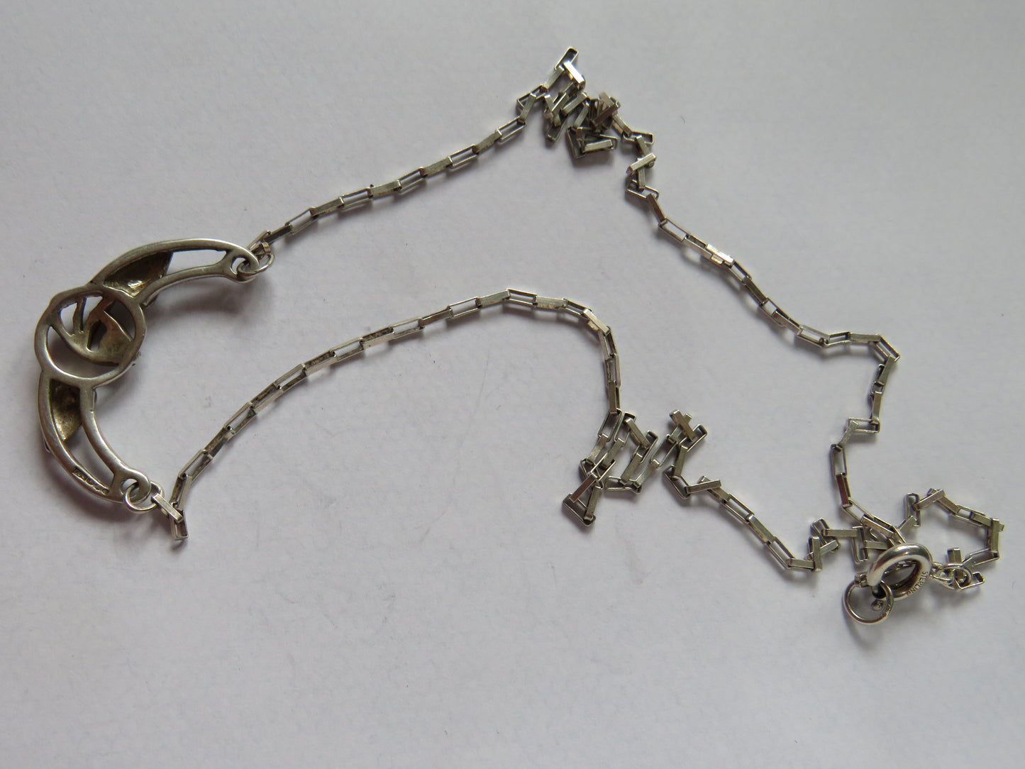 Sterling Silver Ladies Necklace By Carrick Jewellery In Style of Charles Rennie Mackintosh